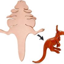 MONKIMAU Self-made Kangaroo Jack - Australia Figurine made from Leather in 3d Design, Categories DIY/Gifts/Teddy/Soft Toy in brown from Your best friend. Always with you! - 5cm small, one piece each