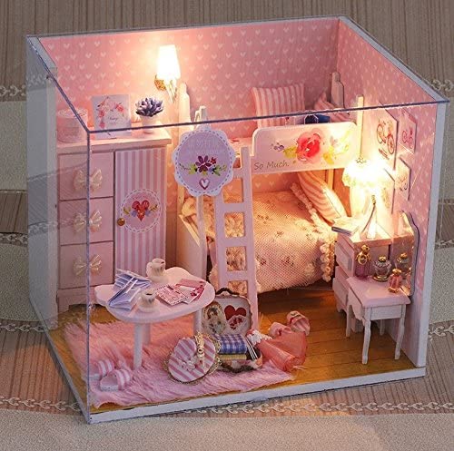 FunRun Wooden DIY Dollhouse Mini Handmade Kit For Girls Cabin Fairy ...