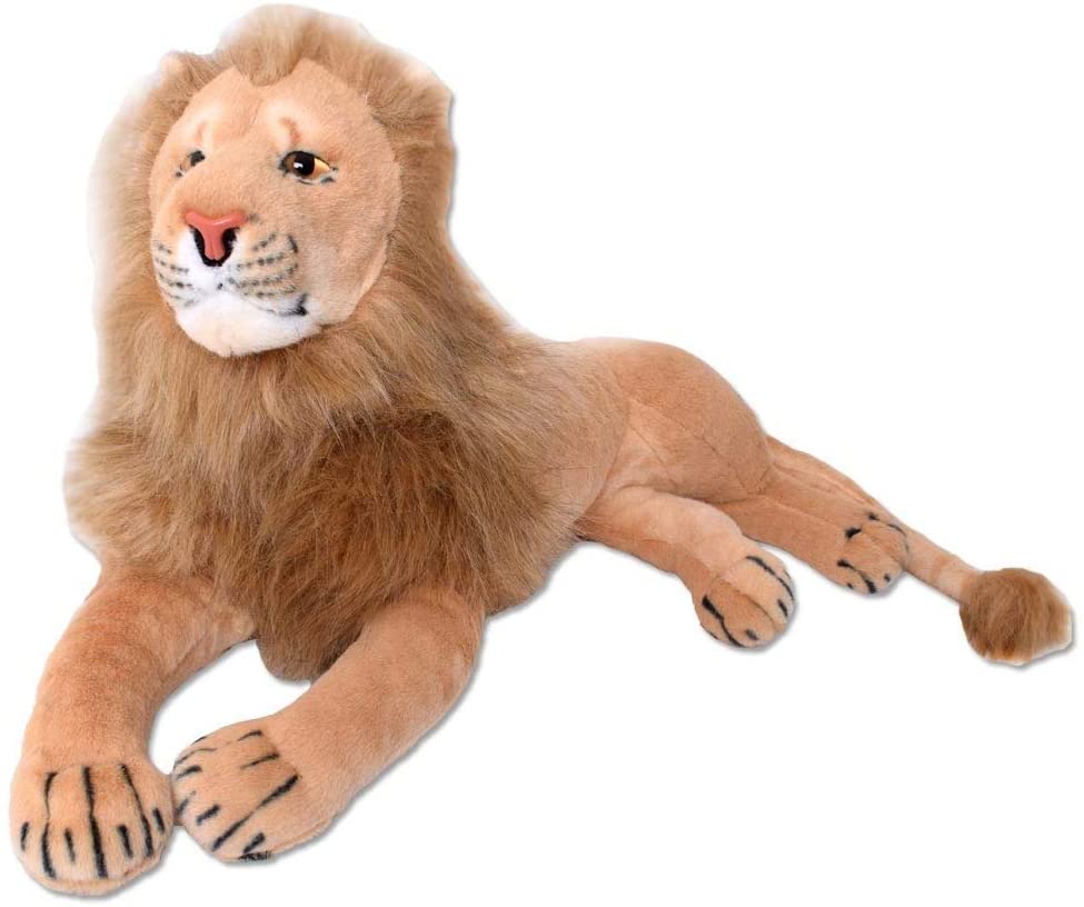 TE-Trend XL Decor Lion Big Cat Cuddly Toy Children Stuffed 70cm Stuffed Toy Braun