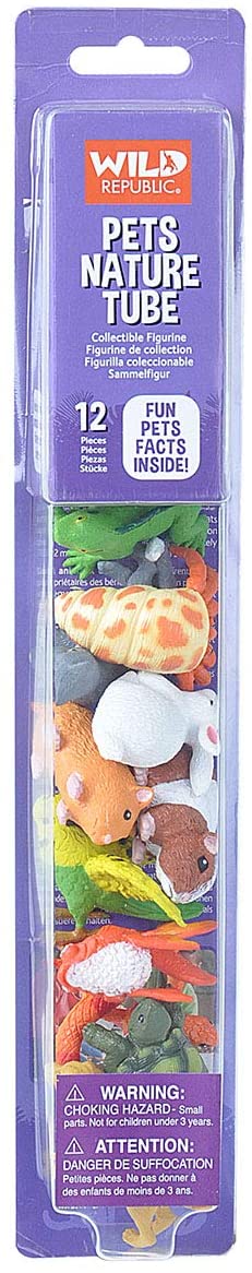 Wild Republic 20821 Pets Figurines Tube, Turtle, Guinea Pig, Snake, Hamster, Hermit Crab, Yellow Lab, Ferret, Iguana, Rabbit, Parakeet, Gold Fish, Grey Cat - Image 2