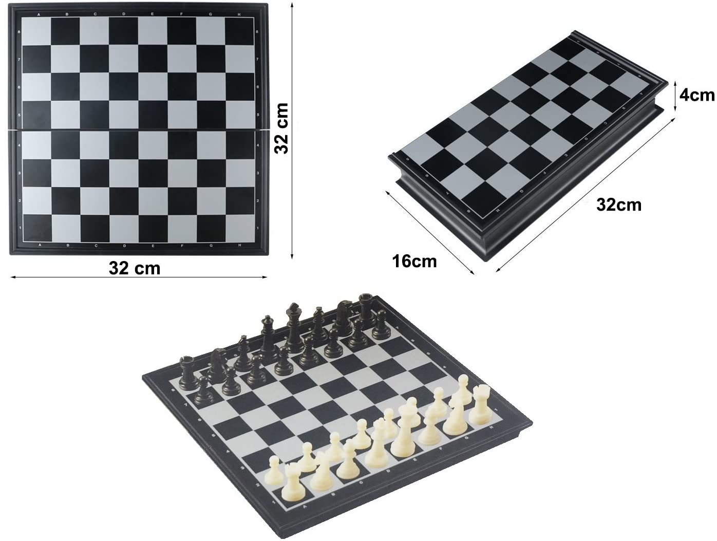 HTUK® Chess Game Large Travel Chess Game Table Top Desk Game