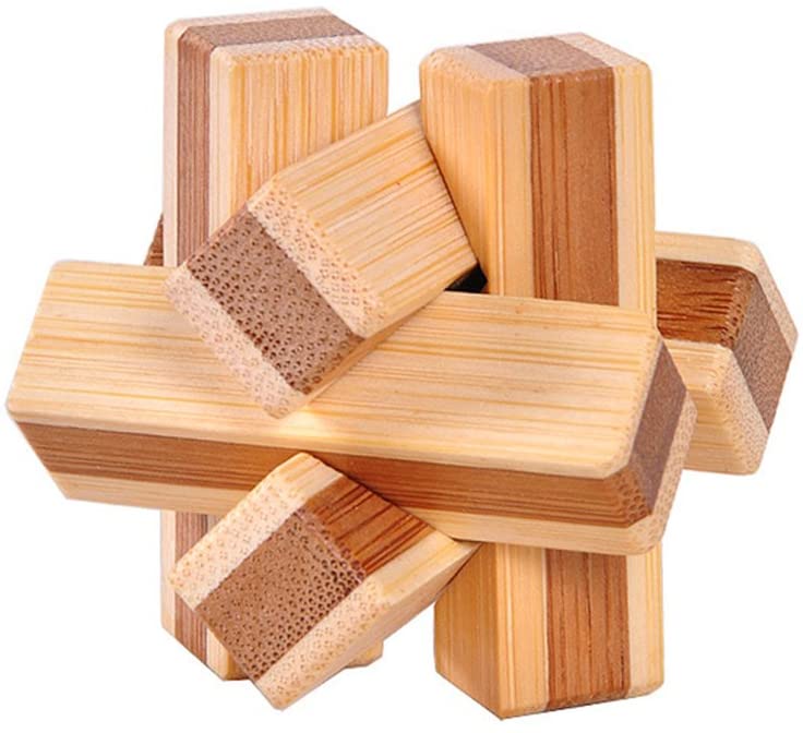 IQ Brain Teaser Cube Jigsaw Ming Lock Wooden Puzzle Educational