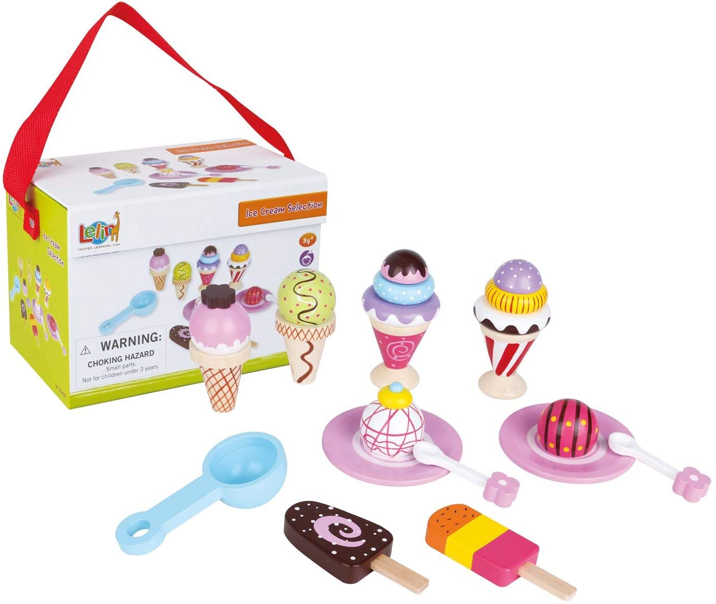 lelin wooden ice cream set