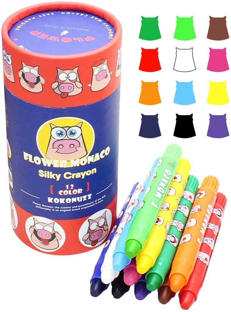 Lebze 12 Colours Toddlers Crayons for Kids Ages 24 Non Toxic Crayons