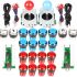 EG STARTS Arcade DIY Kit Part 2x 8 Way Joystick + 16x LED Illuminated Push Button + 2 Player + Coin Buttons for Raspberry Pi 3B Model Project DIY Red & Blue
