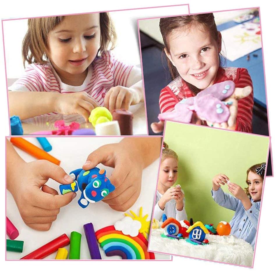 QMAY 24 Colors Air Dry Clay, Magic Clay Ultra Light Modelling Clay Non Toxic, Creative Art DIY Crafts for Kids Boys & Girls - Image 3
