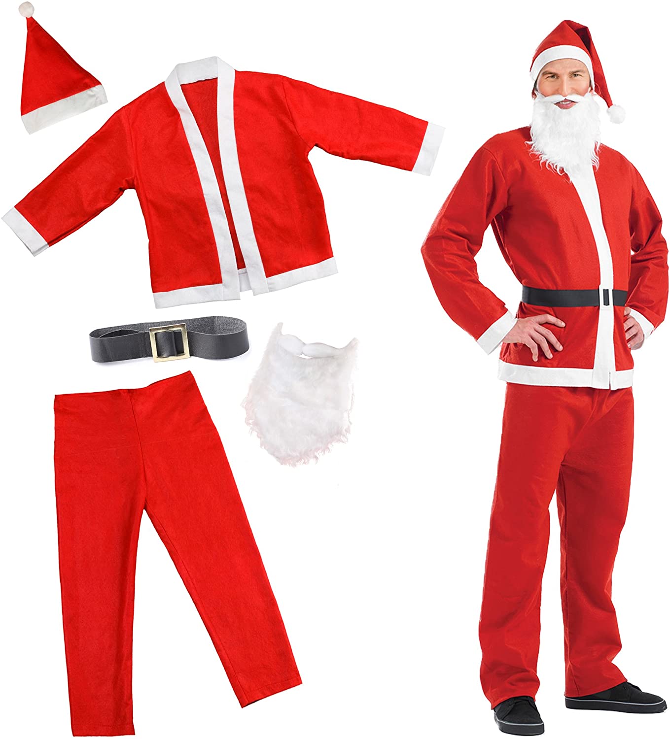 THE TWIDDLERS Festive Santa Clause Costume – Perfect Xmas Fancy Dress ...