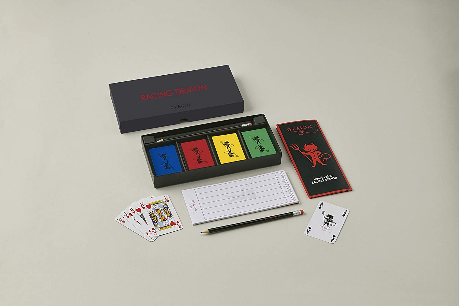 Racing Demon | Traditional Tabletop Card Game | Complete Set for 4 ...