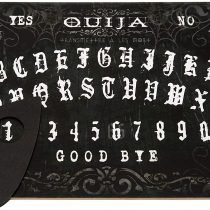 WICCSTAR Wooden black Ouija board game with planchette and detailed instruction