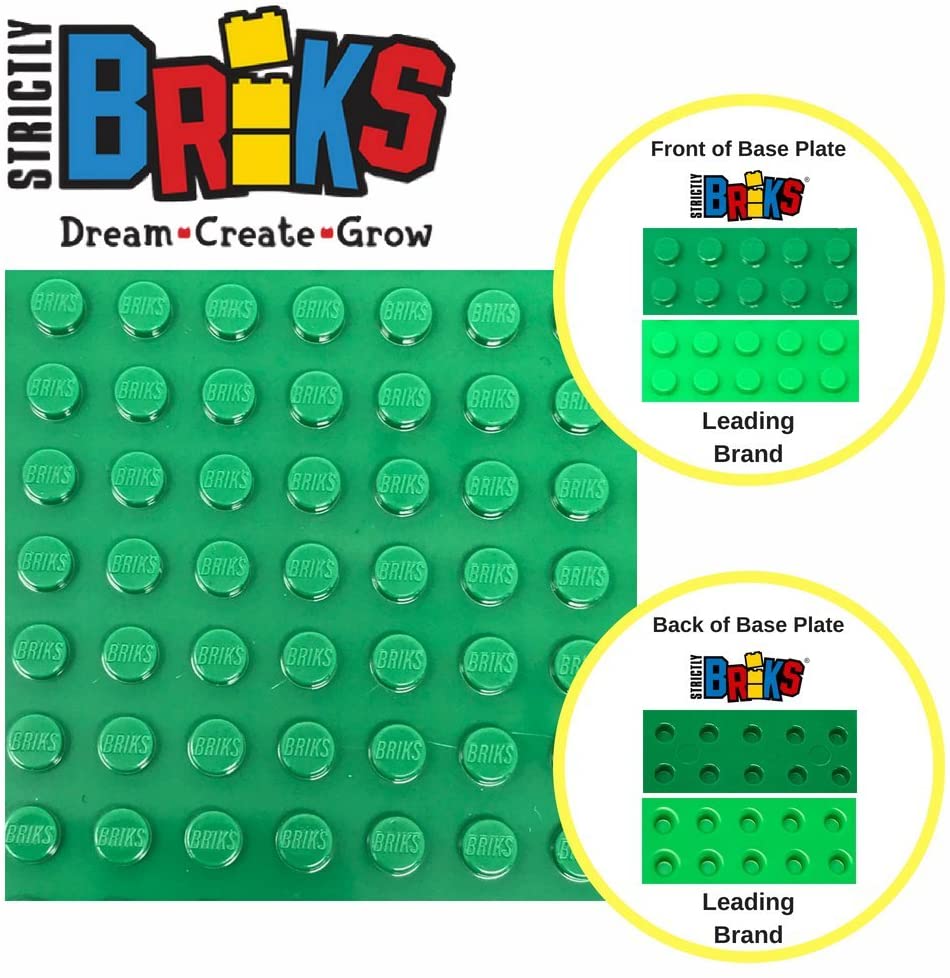 Rainbow Colors Classic Baseplates 10 x 10 Building Brick Base Plates 12 Pack by Strictly Briks 12 Flat Bottom Bases Great for DIY Play Tables 100% Compatible with All Major Brands 