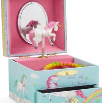 Jewelkeeper Musical Jewellery Box, Unicorn Rainbow Design with Pull-out Drawer, The Unicorn Tune