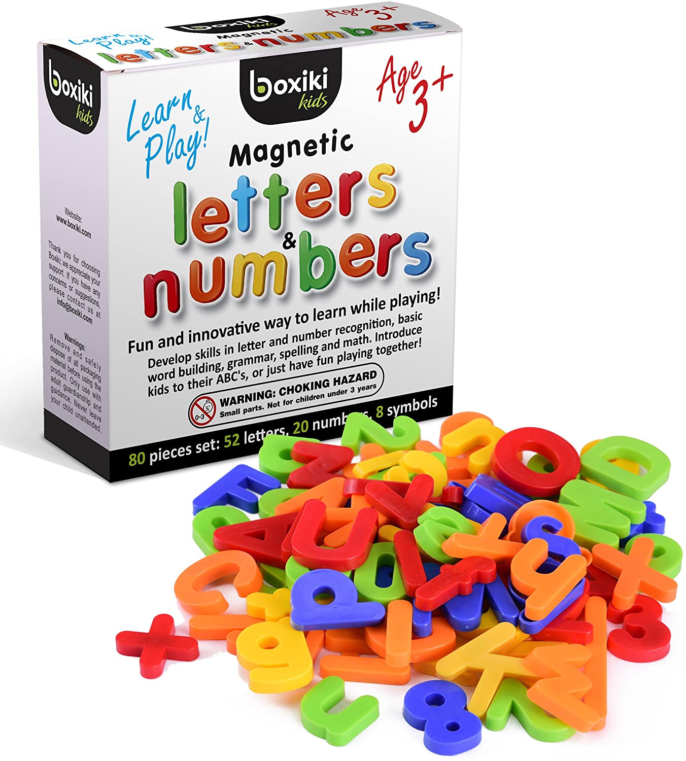 Magnetic 52 Piece Plastic Letters and Numbers 
