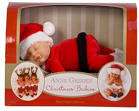 Anne Geddes Baby Santa Doll 9 inch Christmas Babies Bean Filled Collection BNIB 