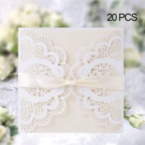 Gospire Elegant Invitations Cards Kits, 20PCs Laser Cut Lace Wedding Party Invitations Cards with Printable Paper and Envelopes for Engagement Wedding Marriage Birthday Bridal Bride Shower Party