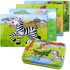 BBLIKE Jigsaw Wooden Puzzles Toy in a Box for Kids, Pack of 4 with Varying Degree of Difficulty Educational Learning Tool Best Birthday Present for Boys Girls (Zebra, Crocodile, Giraffe, Kangaroo)