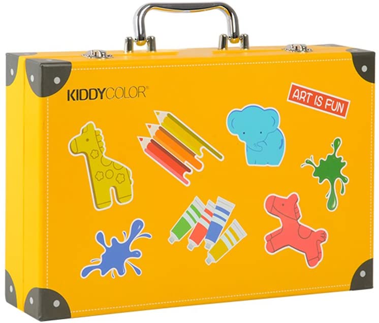 KIDDYCOLOR 159pcs Deluxe Art Set for Kids in Colorful Paper Case