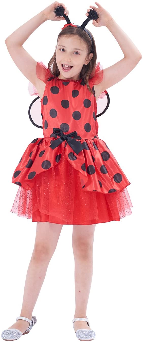 IKALI Ladybird Costume For Kids, Girls Animal Ladybug Fancy Dress ...