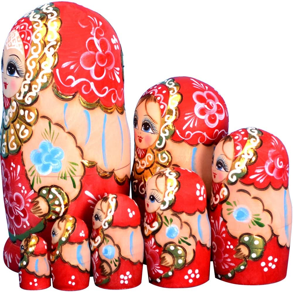 YAKELUS 7pcs Russian Nesting Dolls Matryoshka Handmade 7022 TopToy