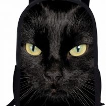 Coloranimal Fashion Black Cat Pattern 3D Animal Printing School Backpack for Kids Back to School