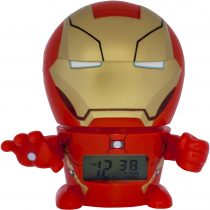 BulbBotz Marvel 2021432 Iron Man Kids Night Light Alarm Clock with Characterised Sound | red/gold | plastic | 5.5 inches tall | LCD display | boy girl | official