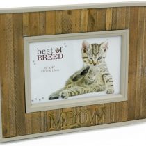 Lovely Shabby Rustic Cat Photo Frame - Meow 4" x 6"