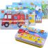 BBLIKE Jigsaw Wooden Puzzles Toy in a Box for Kids, Pack of 4 with Varying Degree of Difficulty Educational Learning Tool Best Birthday Present for Boys Girls (Transportation Series)