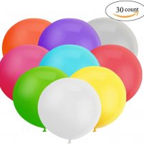 GuassLee 18 Inch Big Round Balloon Assorted Latex Giant Balloon Jumbo Thick Balloons for Photo Shoot/Birthday/Wedding Party/Festival/Event/Carnival Decorations 30ct/pack