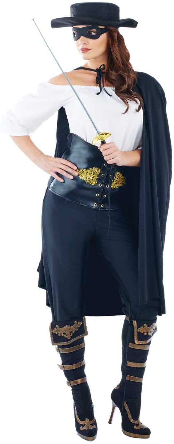 Fun Shack Womens Bandit Costume Adults Masked Vigilante Caped Hero
