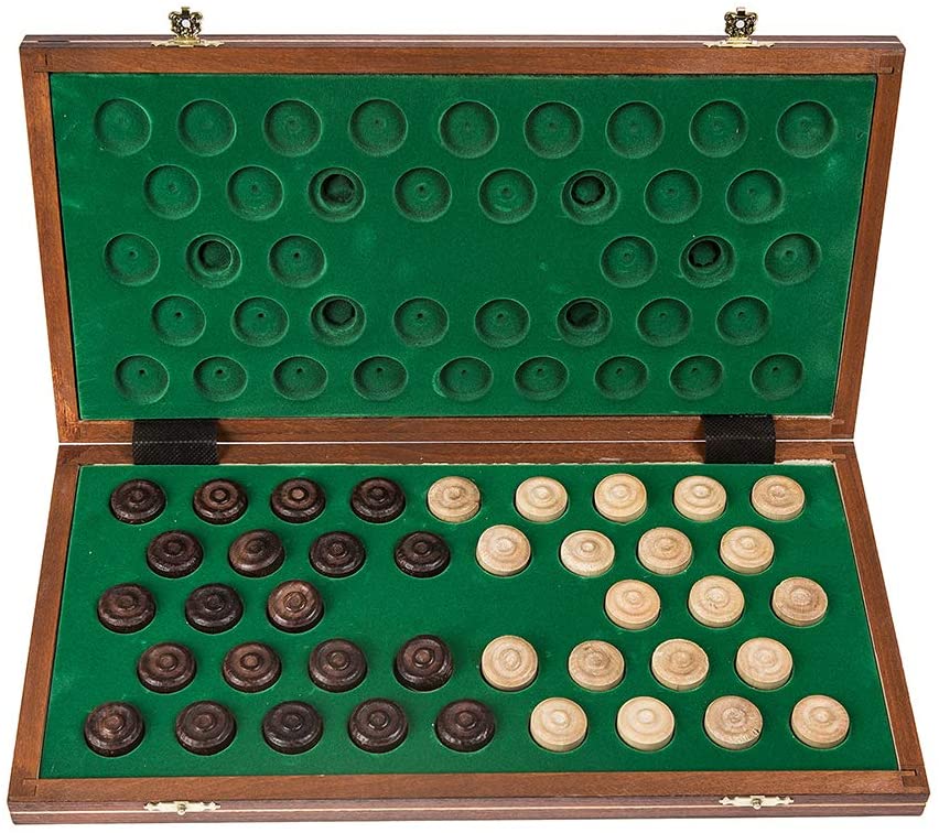 SQUARE – Wooden Checkers Set – 100 Fields – 40 x 40 cm – Draughts Game ...