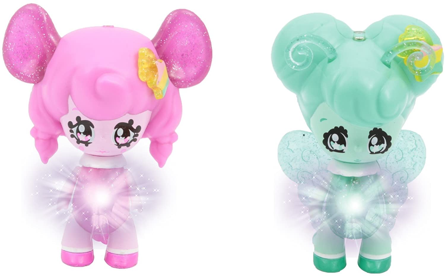 Glimmies – GLN014 – 2 Rainbow Friends 6 cm – Flora/Mousy – TopToy