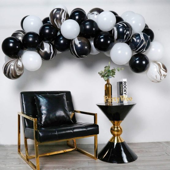 PartyWoo Black and White Balloons, 50 pcs 12 in Black Balloons, White ...