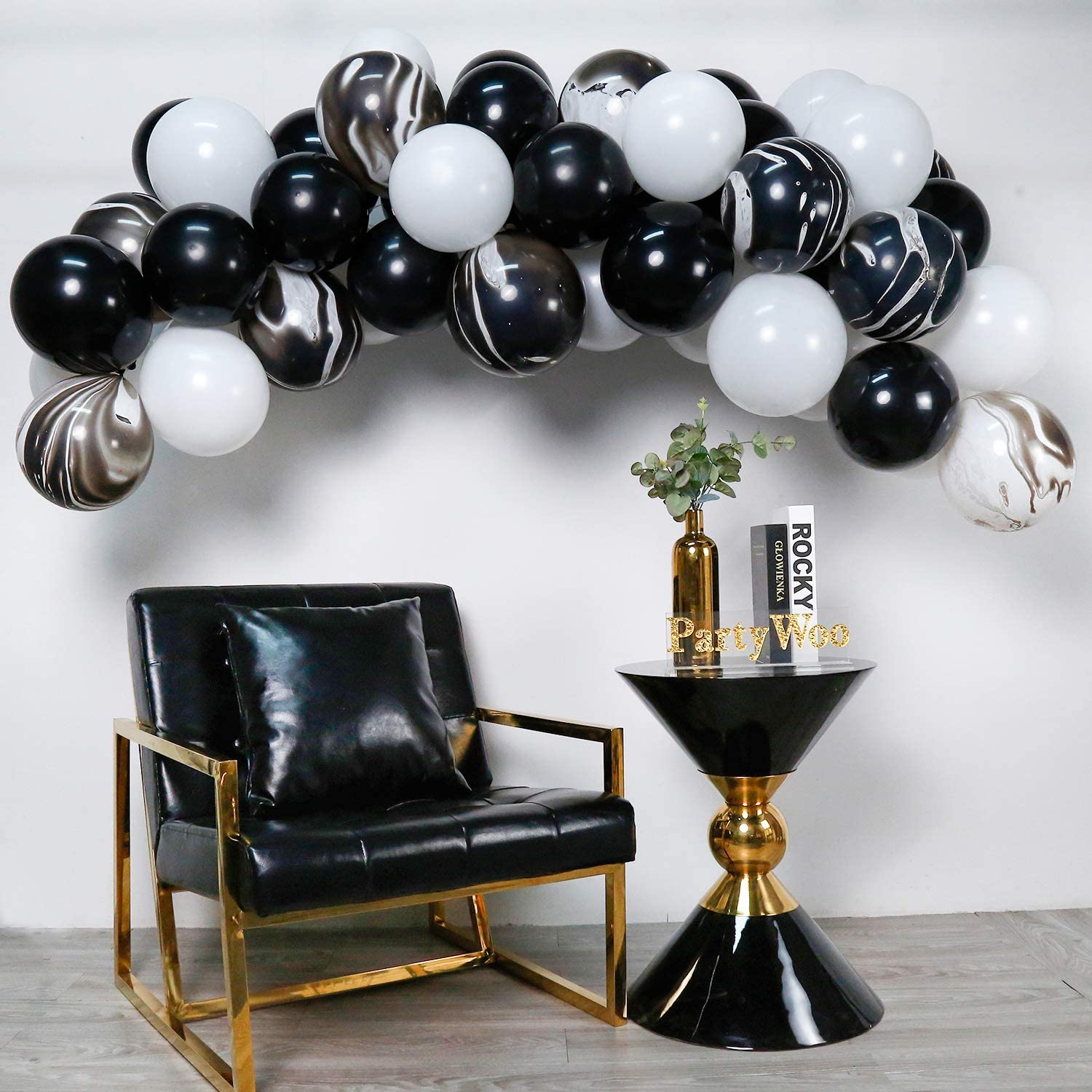 PartyWoo Black And White Balloons, 50 Pcs 12 In Black Balloons, White ...