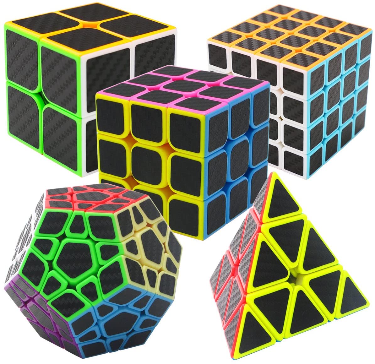 2x2x2 Coolzon Zauberwürfel Geschenkset 5 Pack Pyraminx Megaminx 3x3x3 4 