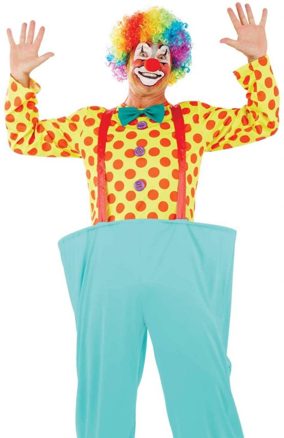 Adults Clown Costume Mens Novelty Funny Joker Fancy Dress Outfit ...