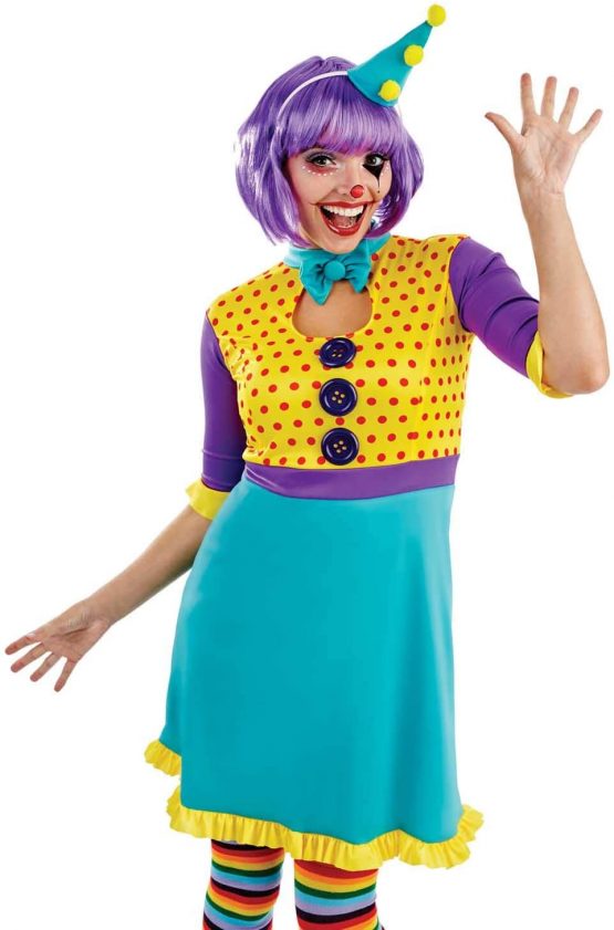 Womens Clown Costume Adults Fun Party Circus Carnival Dress Outfit TopToy
