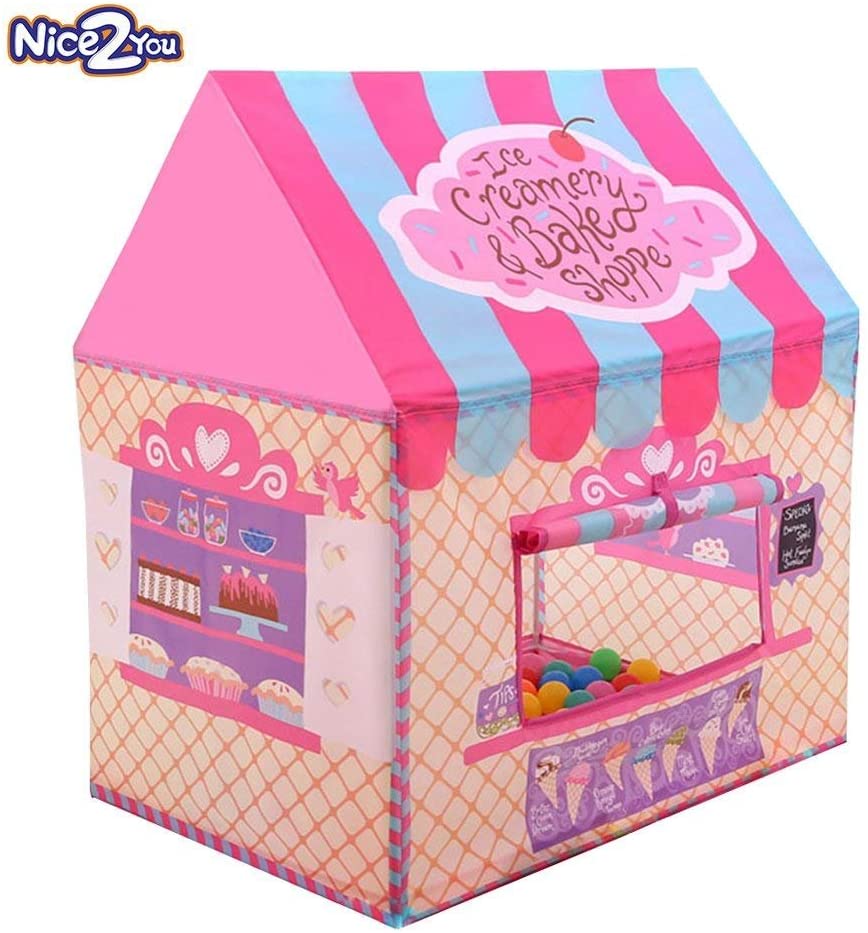 Nice2you Kids Play Tent Girls Pink Princess Castle Portable Playhouse ...
