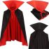 Vampire Cloak Cape Stand Collar Kids Black Red