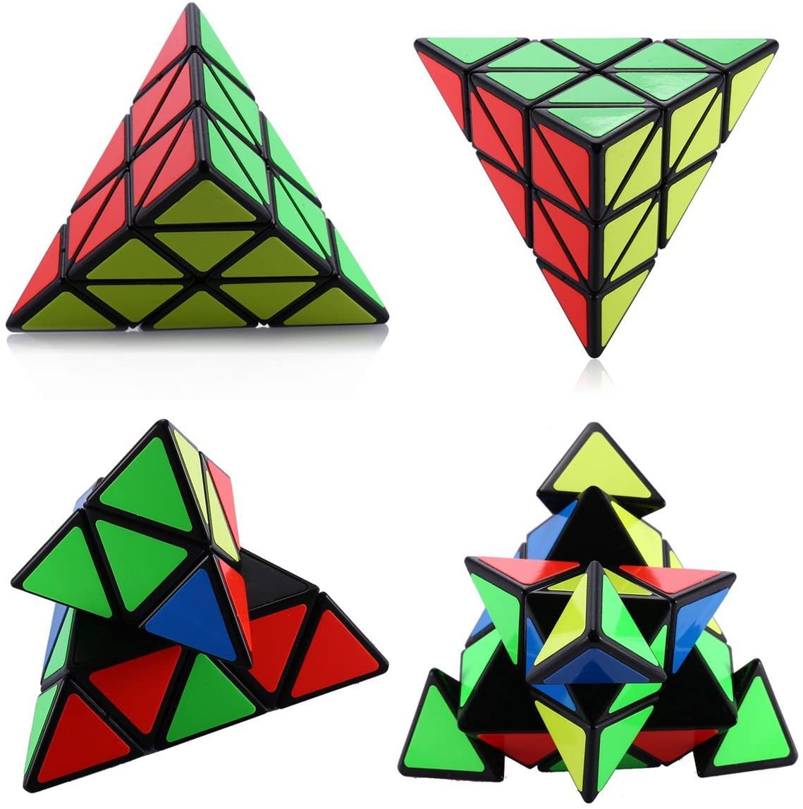 EasyGame 3-packed shengshou 3X3 Pyraminx +silver mirror + Megaminx