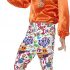 Smiffys Mens 60s Groovy Flared Trousers,Multicolor, M - Size 38"-40"