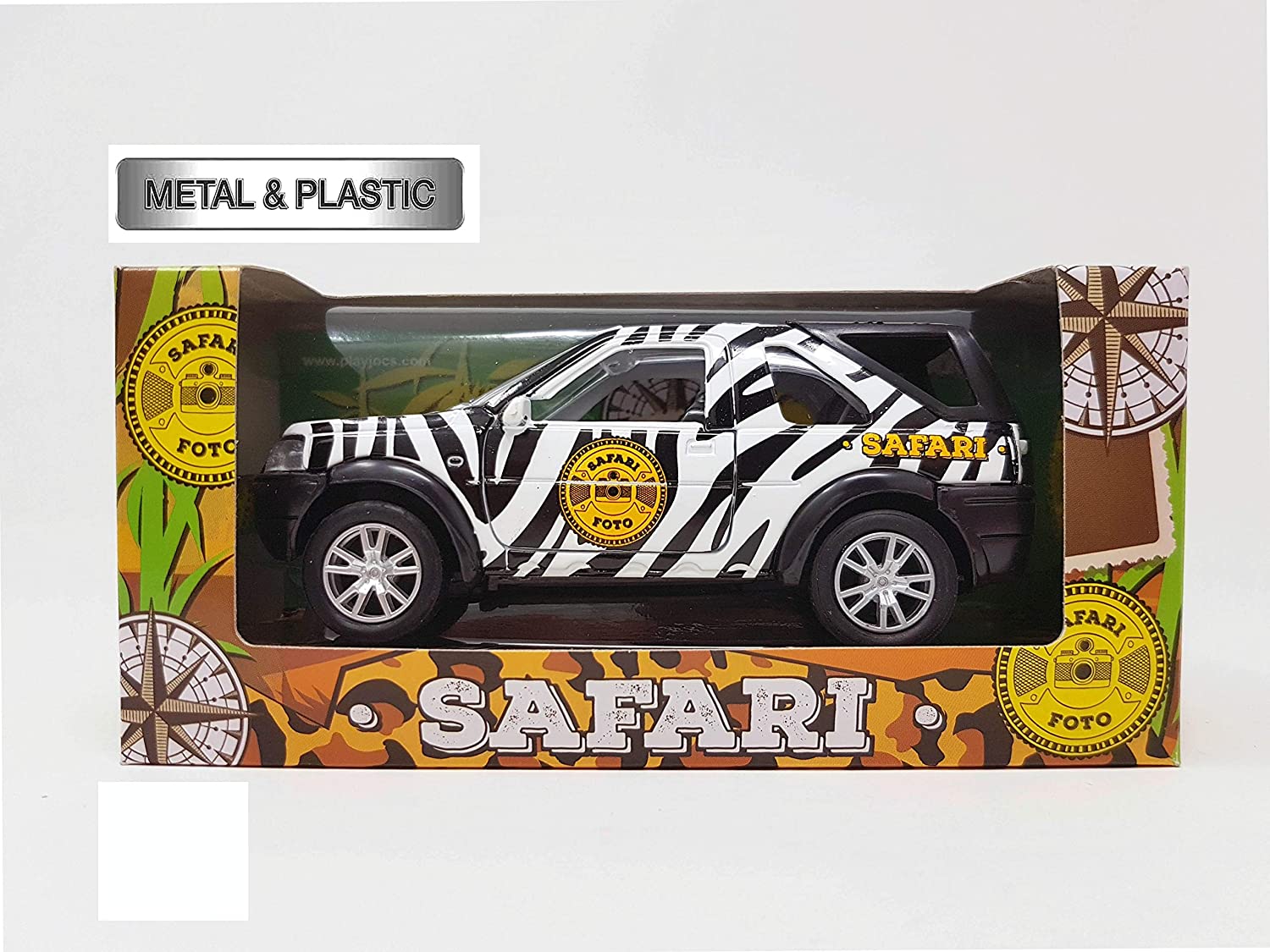 PLAYJOCS Véhicule Safari GT-0764 – Métal Et Plastique – Portes Avant Ouvrantes – Modèle 15 Cm