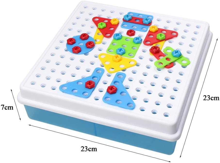 Construction Toys Set with Screw and Nuts Mosaic Pegboard ...