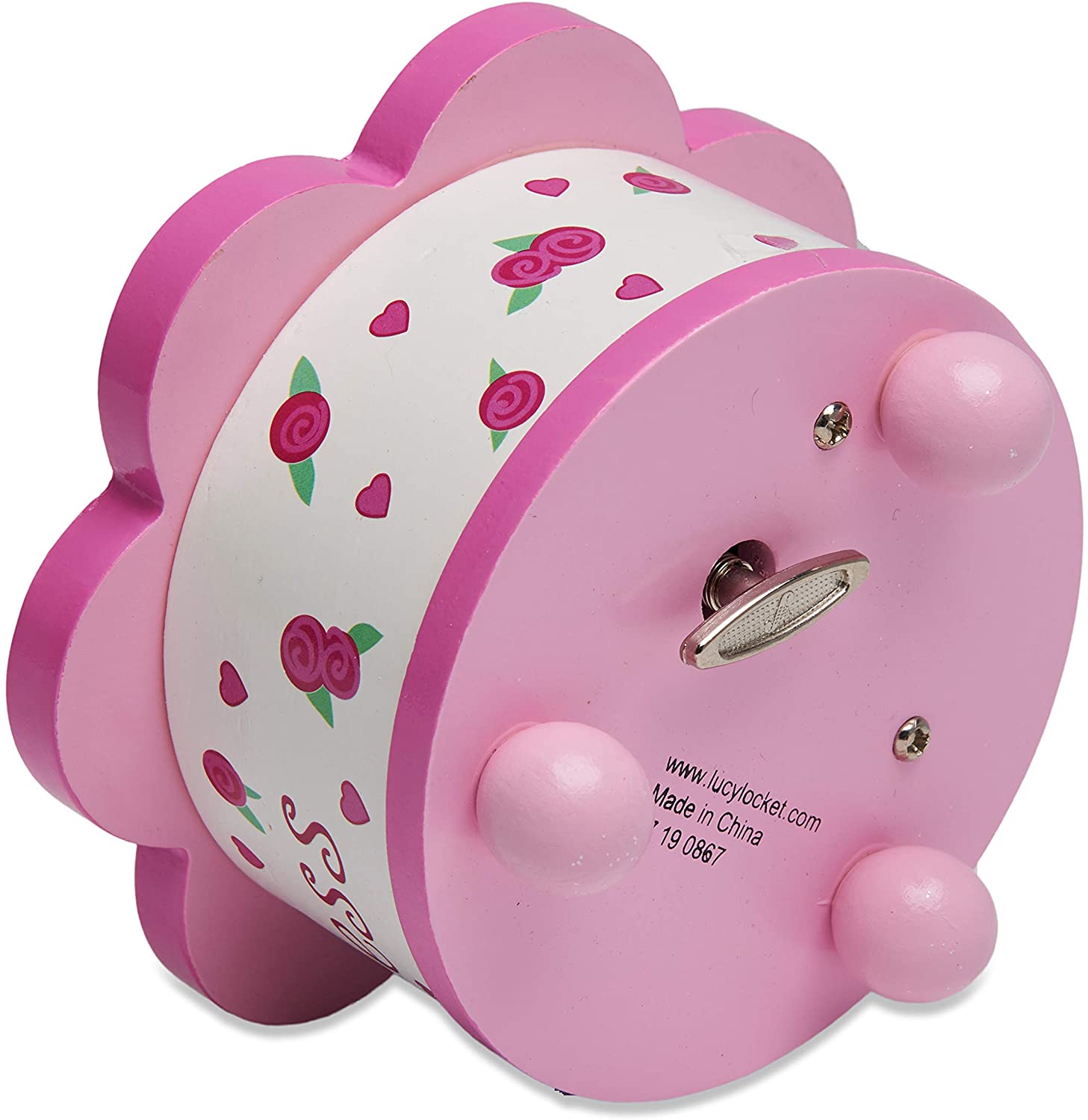 Lucy Locket Princess Dancing Music Box Pink Wooden Music Box with