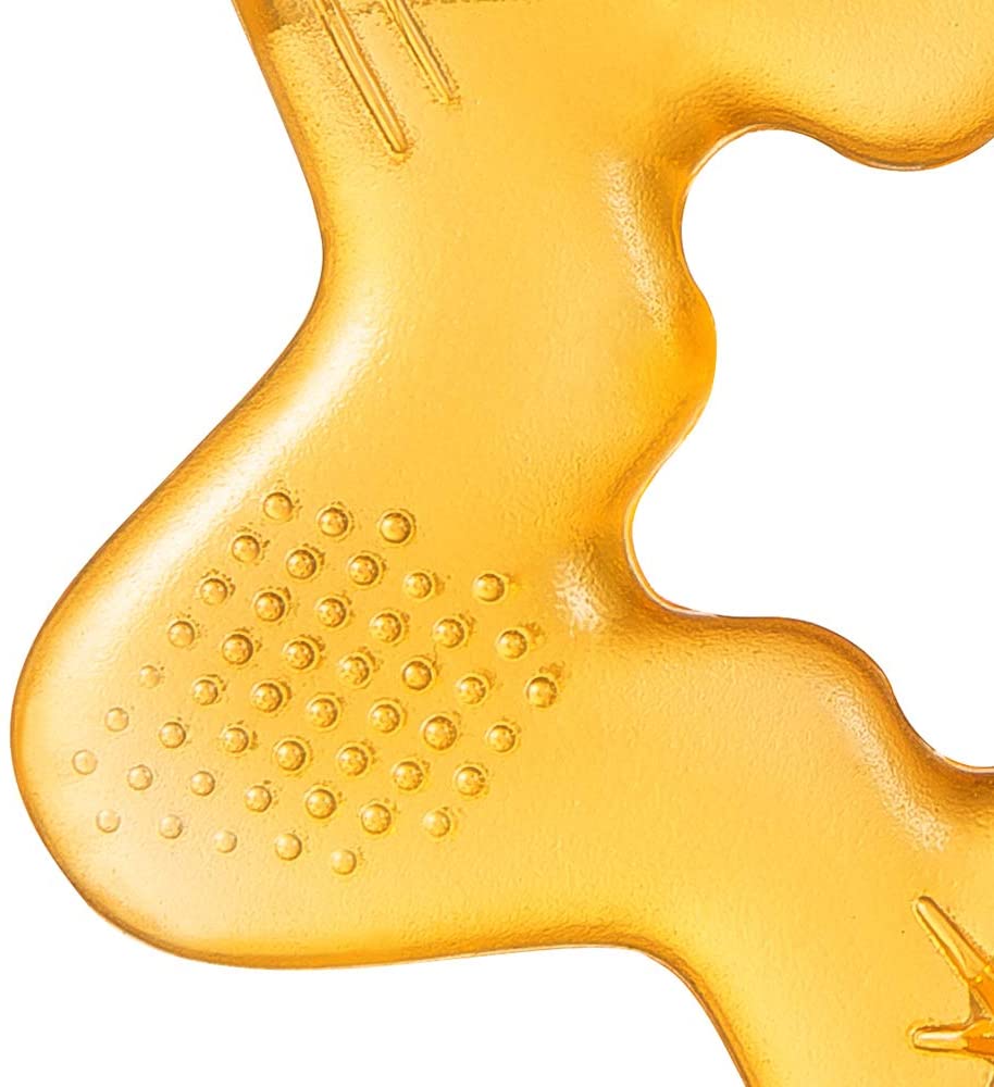 DENTISTAR® Cooling Teether in a Set of 2 – Cooling Biting Star Filled with Water - Teething aid for Babies from 3 Months - Made in Germany - Yellow - Image 3