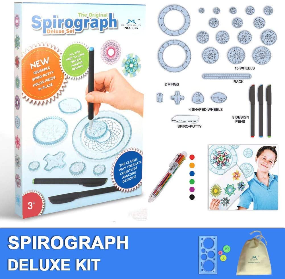 Spiral Art Set Spirograph Children's Craft Creative Drawing S3 