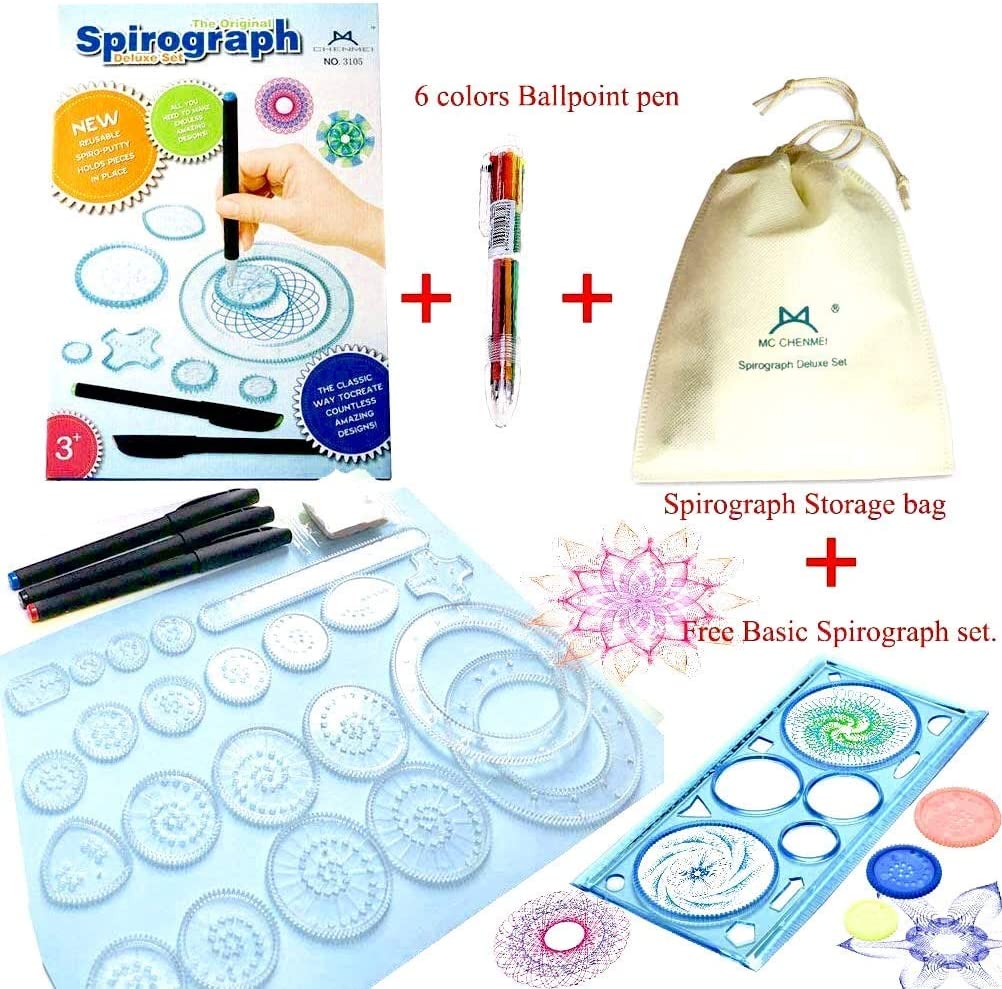 Spiral Art Set Spirograph Children's Craft Creative Drawing S3 