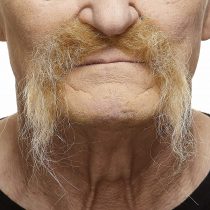 Mustaches Fake Mustache, Self Adhesive, Novelty, Realistic Fu Manchu False Facial Hair, Blond Color