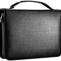 WINSHEA 120 Slots PU Leather Pencil Case Pencil Holder Large Capacity Zippered Students Pencil Pouch Pencil Wrap Bag Colored Pencils Case Organiser Stationary (Black)