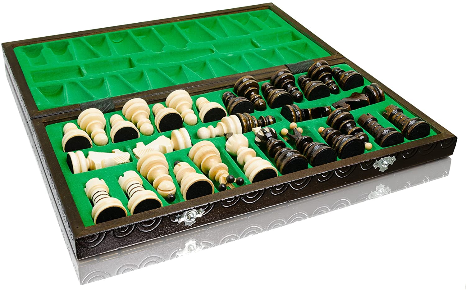 Stunning PEARL XL Large Wooden Chess Set 42cm / 16in. Very Popular Europen Hand Crafted Chess for Kids for Adults (Hornbeam PEARL XL) - Image 2