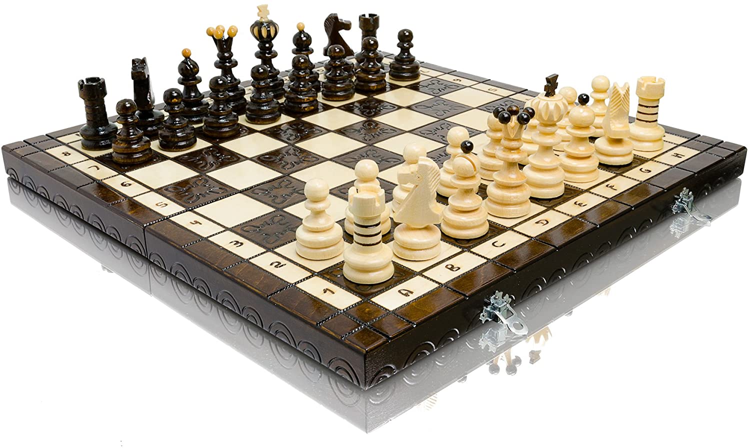 Stunning PEARL XL Large Wooden Chess Set 42cm / 16in. Very Popular Europen Hand Crafted Chess for Kids for Adults (Hornbeam PEARL XL) - Image 3