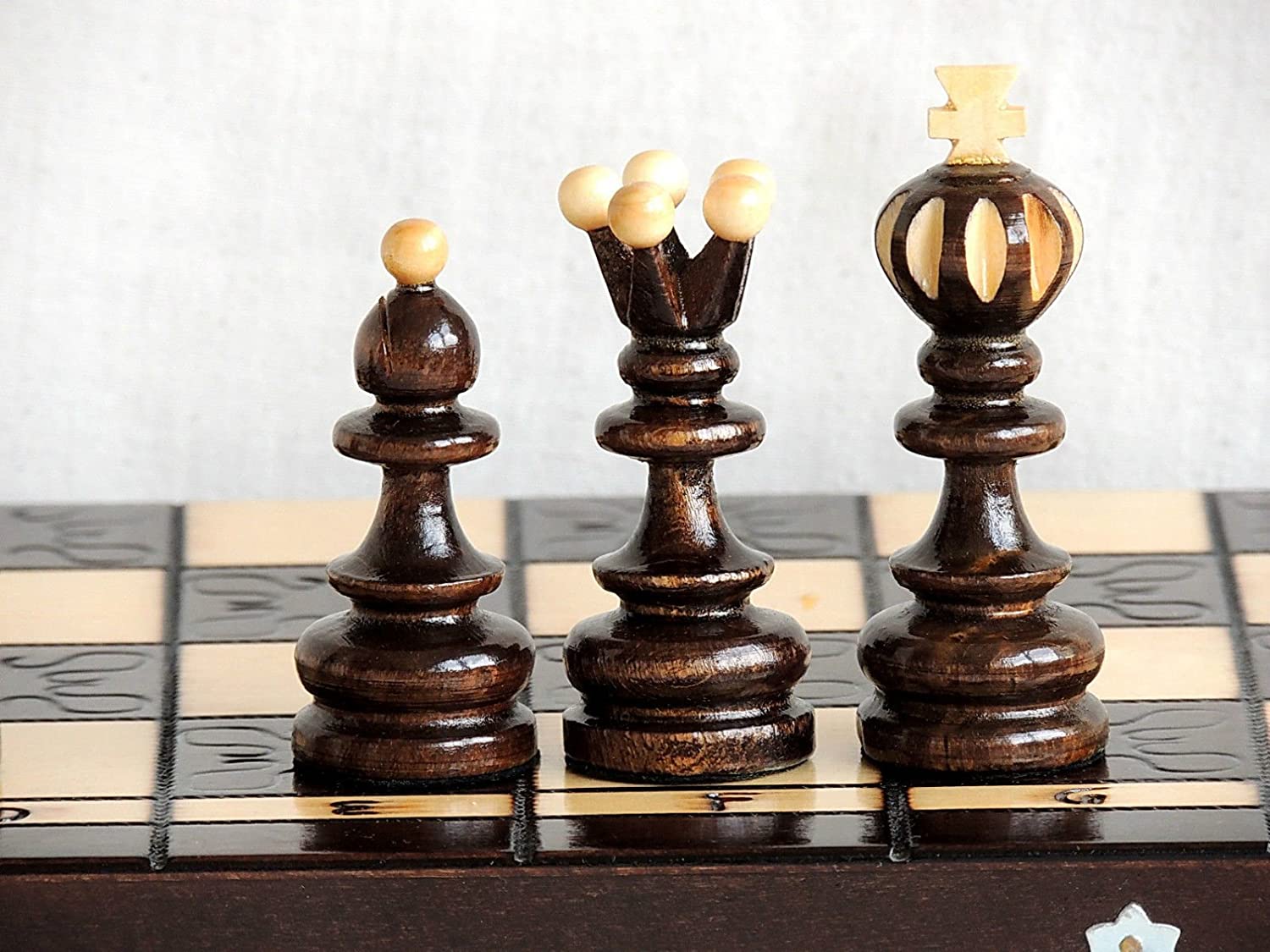 Stunning PEARL XL Large Wooden Chess Set 42cm / 16in. Very Popular Europen Hand Crafted Chess for Kids for Adults (Hornbeam PEARL XL) - Image 4